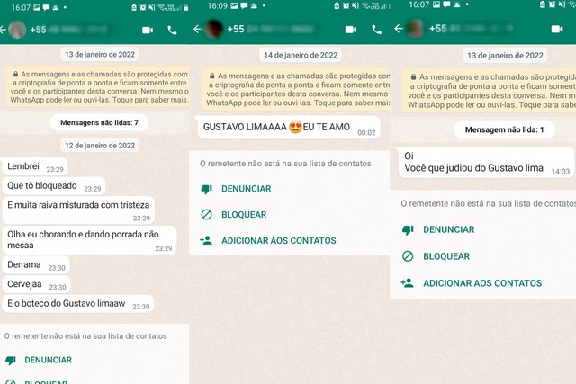 Maria Aparecida Domingos passou a receber mensagens e telefonemas depois de ter número vazado na música 'Bloqueado' - Foto: Reprodução/WhatsApp