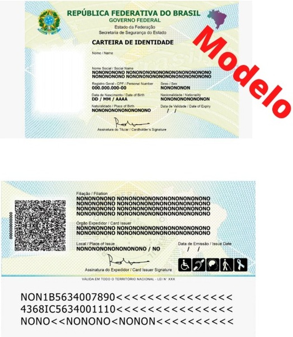 Novo modelo da carteira de identidade anunciado pelo governo federal - Foto: MJ/Divulgação