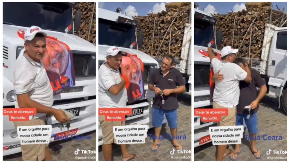Lulista ganha caminhão em aposta, devolve ao amigo e emociona web Foto: Reprodução/TikTok