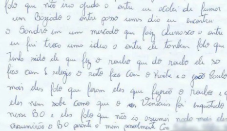 Carta escrita por detento prova inocência de homem condenado a mais de 7 anos por roubo em José Bonifácio - Foto: Nugri Campos/ Arquivo pessoal