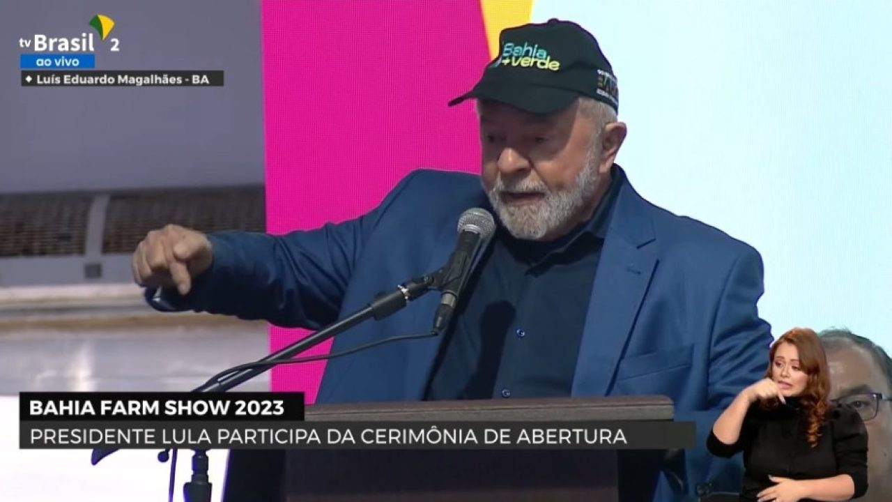 Lula na cerimônia de abertura da Bahia Farm Show. Foto: Reprodução