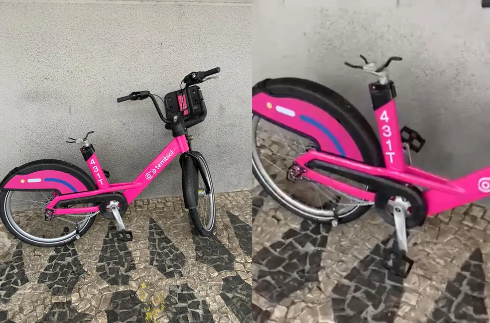 Novo serviço de bicicletas compartilhadas registra depredação em Curitiba - Foto: Reprodução/RPC