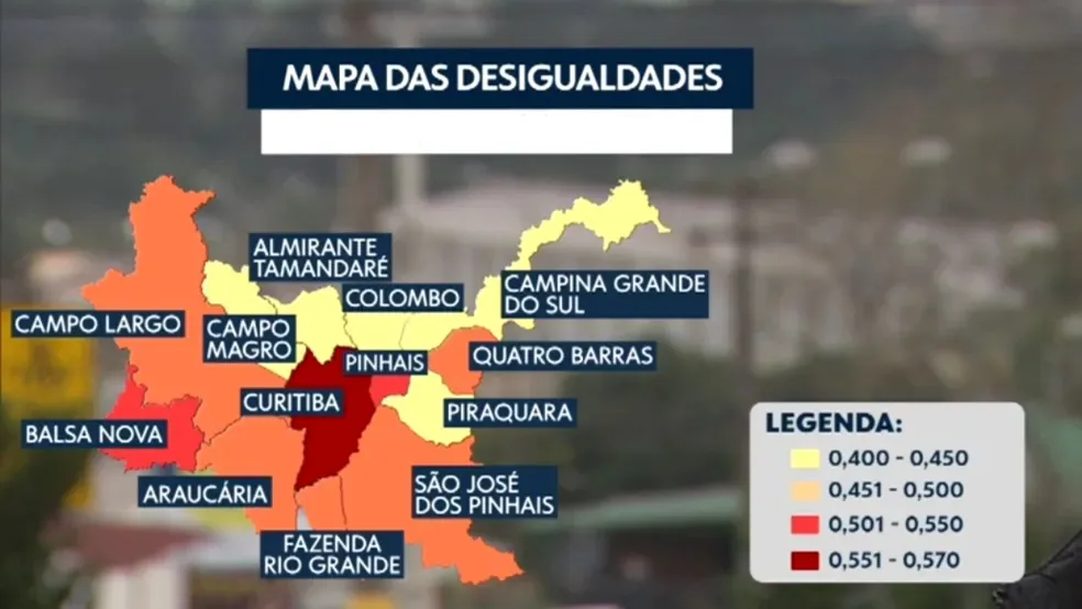 Curitiba tem a maior desigualdade social da RMC