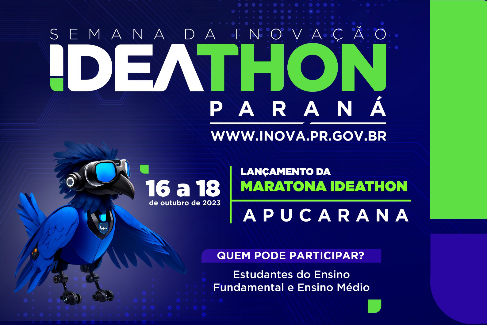Ideathon Paraná terá novas datas; Apucarana sediará a largada da maratona Foto: Secretaria da Inovação, Modernização e Transformação Digital - SEI-PR