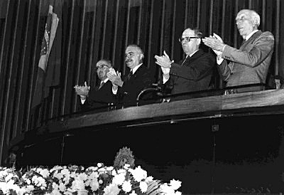 Chefes dos três Poderes durante momento solene da Constituinte de 1987 / Camara dos Deputados/Arquivo