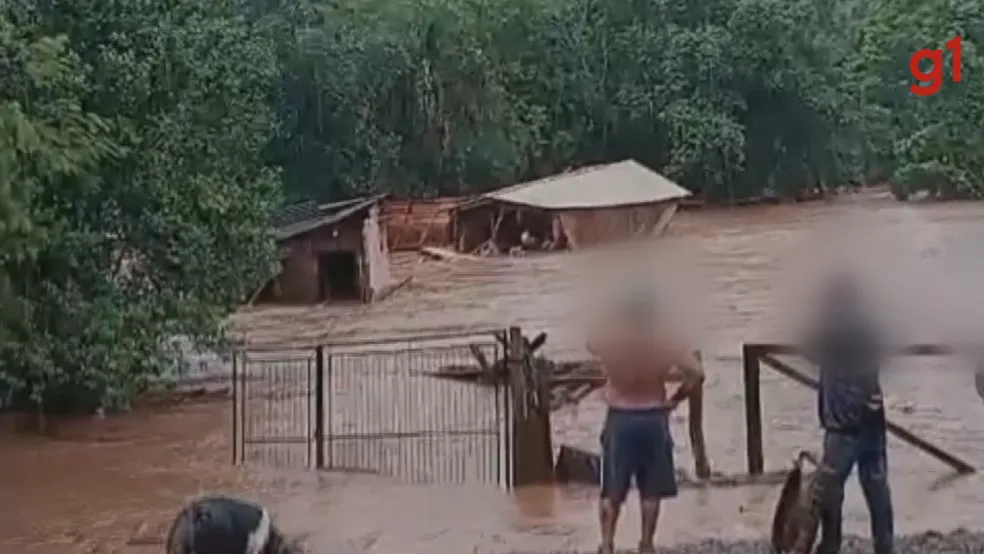 Casa sendo arrastada por rio em Nova Laranjeiras - Foto: Redes Sociais